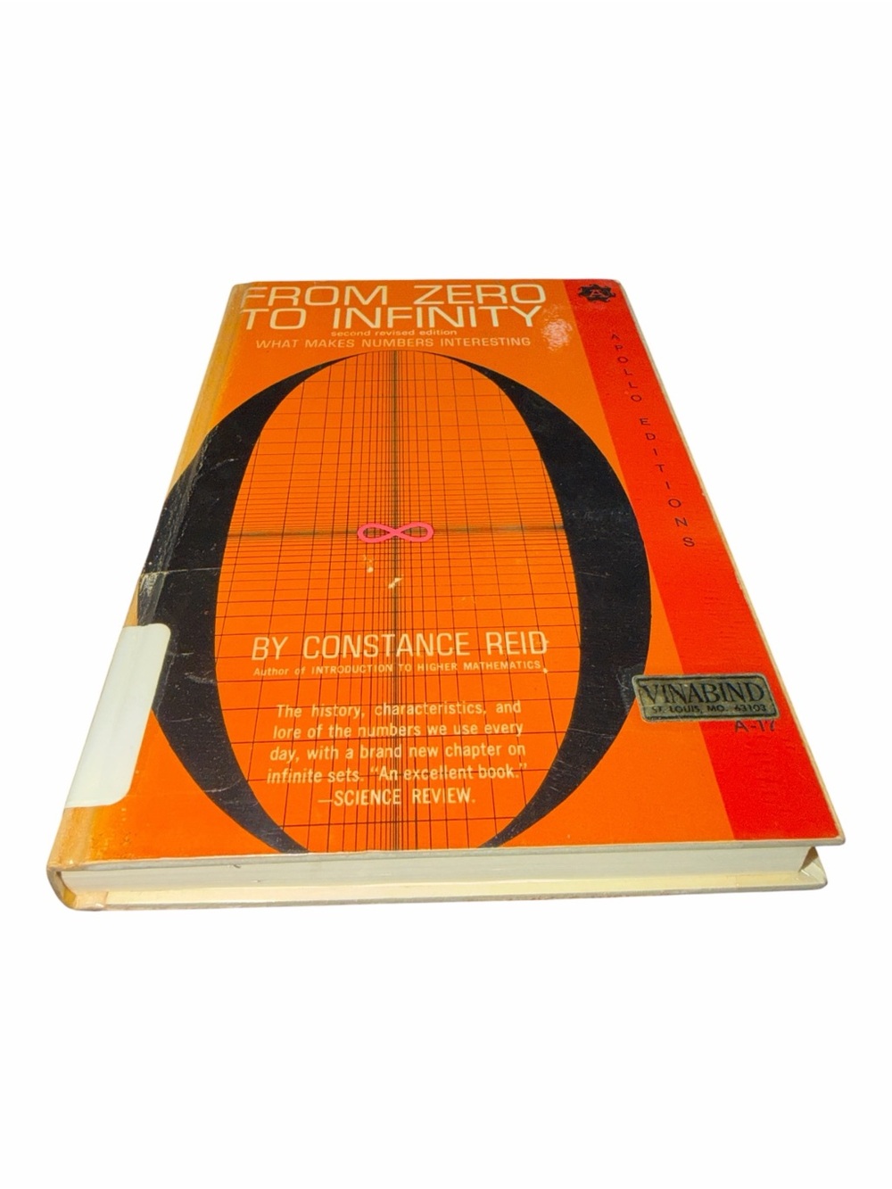 From Zero to Infinity by Constance Reid - Orange Hardcover